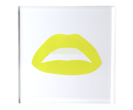 Porta-Copo Boca Amarelo Neon, yellow | WestwingNow