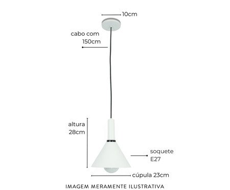 Luminária Pendente Nísia Cone Preta | Westwing