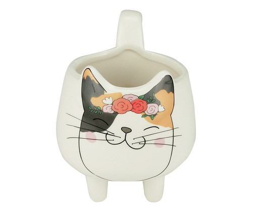 Cachepot Flower Cat - Branco, Branco | WestwingNow