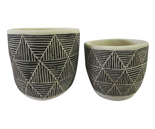 Jogo de Cachepots Guarachi Preto e Branco, black | WestwingNow