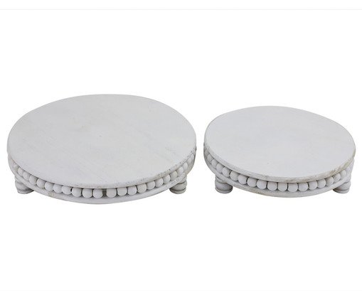 Jogo de Bandejas em Bambu Chambivillca Branco, white | WestwingNow
