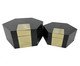 Jogo de Caixas Decorativas Wanapaqu Preto e Dourado, black | WestwingNow