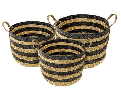 Jogo de Cestos Guaranca Natural e Preto, black | WestwingNow
