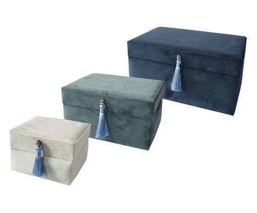 Jogo de Porta-Joias Tula Cinza e Azul, grey | WestwingNow
