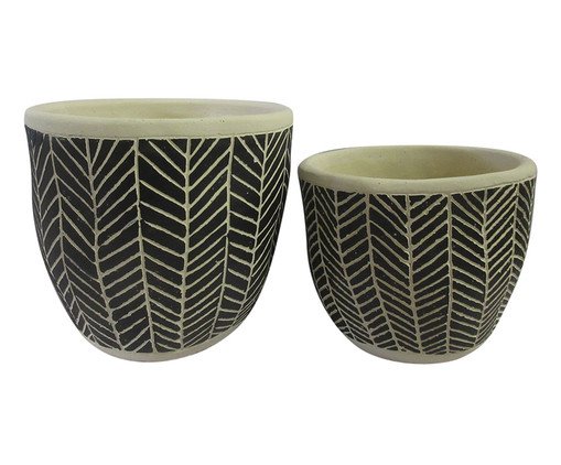 Jogo de Cachepots Callisaya Preto e Branco, black | WestwingNow