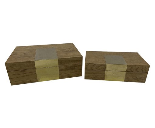 Jogo de Caixas Decorativas Kallu Dourado, gold | WestwingNow