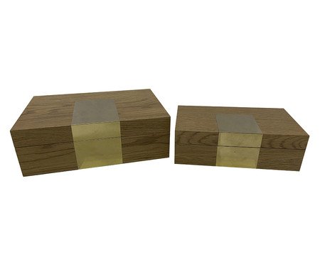 Jogo de Caixas Decorativas Kallu Dourado | Westwing