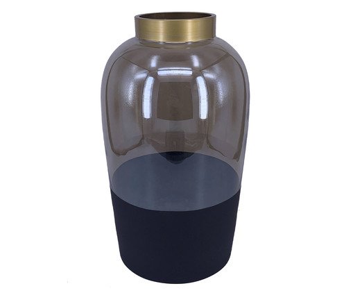 Vaso Aruwata Fume Preto e Dourado, Smoke | WestwingNow