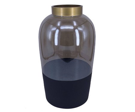 Vaso Aruwata Fume Preto e Dourado | Westwing
