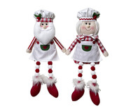 Bonecos Santa Chef Noel com Pernas Articulaveis Branco | WestwingNow