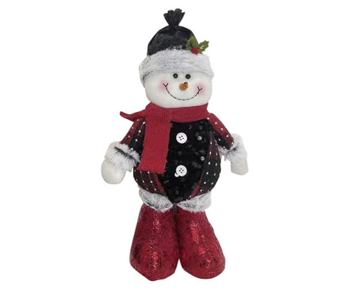 Boneco de Neve em Tecido Preto, Preto | WestwingNow