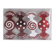 Jogo de Pecas Decorativas de Natal em Resina Candy Vermelho | WestwingNow