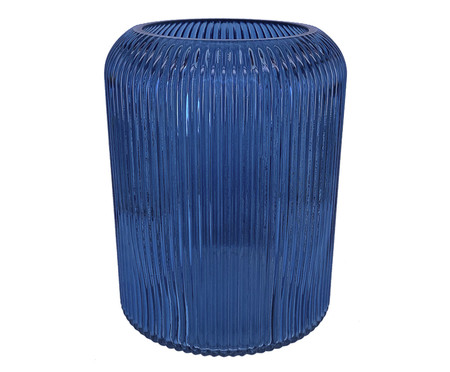 Vaso de Vidro Canelado Arveleg Azul