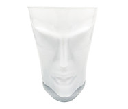 Vaso de Vidro com Face Estilo Moai Branco Fosco | WestwingNow