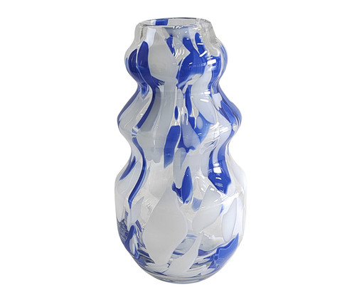 Vaso de Vidro com Manchas Azuis e Brancas, Azul | WestwingNow