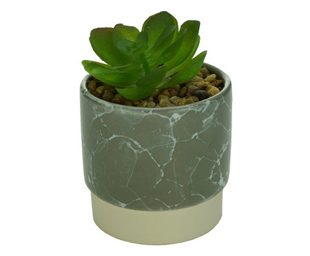 Vaso com Planta Double - Cinza