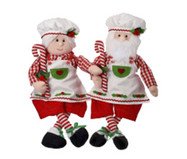 Papai e Mamãe Noel Chefs em Tecido e Areia Ginsheim Branco | WestwingNow