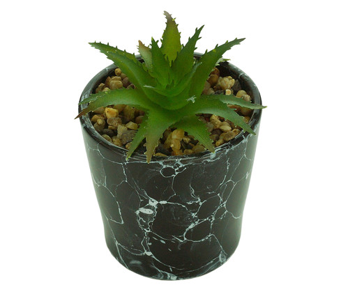 Vaso com Planta Marble - Preto, Preto | WestwingNow