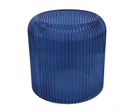 Vaso de Vidro Canelado Tyrus Azul