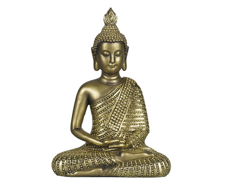 Adorno em Resina de Buddha Sentado I Dourada