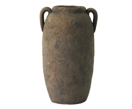 Vaso de Cerâmica com Superfície Irregular Marrom III