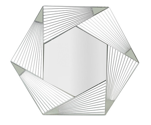 Espelho Geometrico com Moldura de Metal Prateado, Prata | WestwingNow