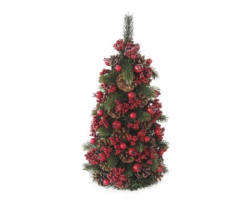 Mini Árvore Decorada Pinhas e Cerejas Verde, Verde | WestwingNow