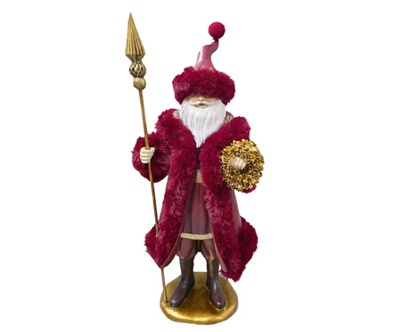 Papai Noel Royal Deluxe em Resina Rosa