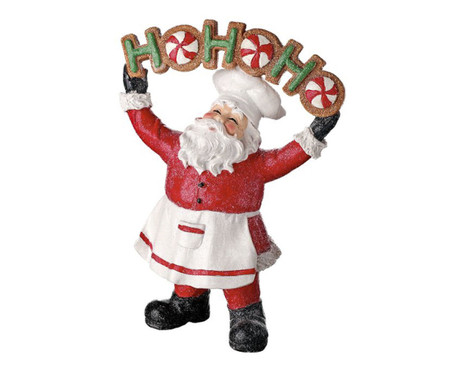 Figura Decorativa em Resina Noel Master Chef Branco