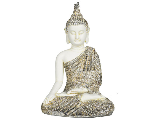 Adorno em Resina de Buddha Sentado I Branca, branco | WestwingNow