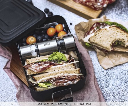 Mini Moedor de Pimenta e Sal em Inox Duomill Pure | Westwing