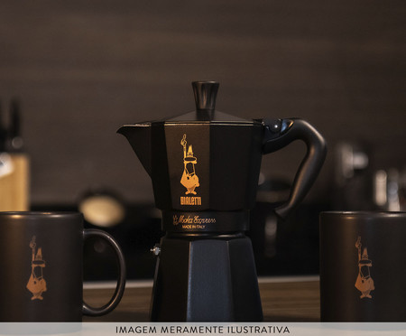 Jogo de Cafeteira e Copo Espresso Moka Preto | WestwingNow