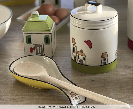 Açucareiro em Porcelana Le Casette Verde | Westwing
