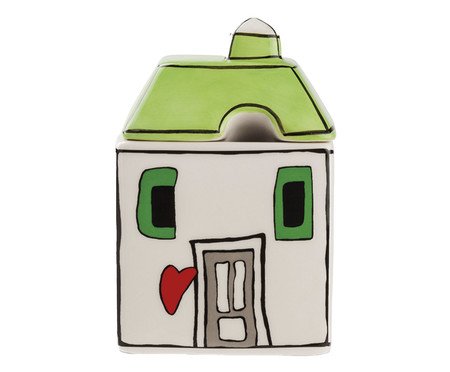 Açucareiro em Porcelana Le Casette Verde | Westwing