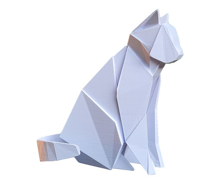 Gato Origami Branco - Hometeka