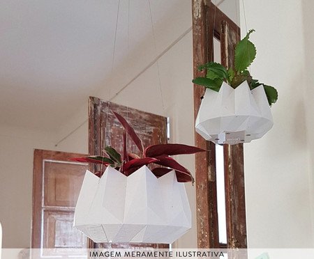 Vaso Suspenso Dobradura Médio Branco Marmorizado | Westwing