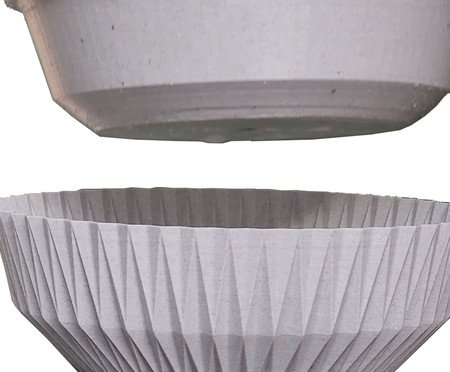 Vaso com Prato Embutido Cesto Branco Marmorizado | Westwing