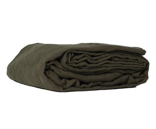 Jogo de Cobre-Leito Duvet em Linho Olive, Verde | WestwingNow