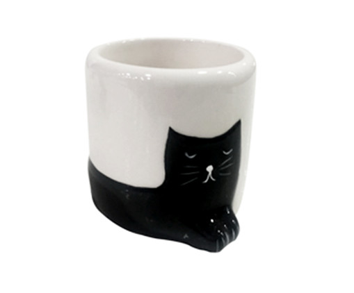 Vaso Chilling Cat - Preto, Preto e Branco | WestwingNow