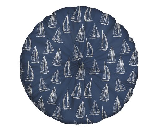 Almofada Redonda Barcos Marine Azul, Azul | WestwingNow