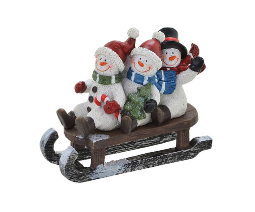 Enfeite Boneco de Neve Decorativo Branco, Vermelho e Marrom, Vermelho | WestwingNow