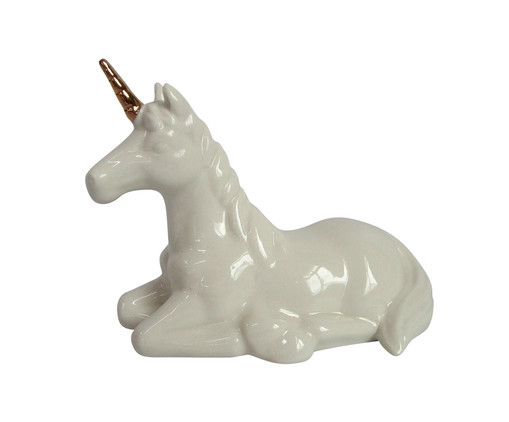 Adorno em Porcelana Unicorn Resting - Branco, Branco | WestwingNow