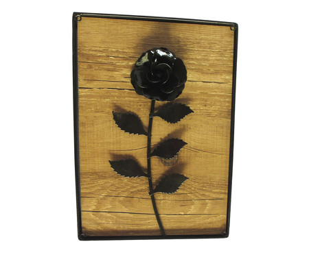 Quadro com MDF Rosa de Parede Marrom